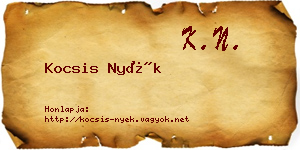 Kocsis Nyék névjegykártya